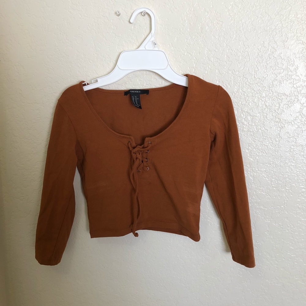 Lace up crop top
